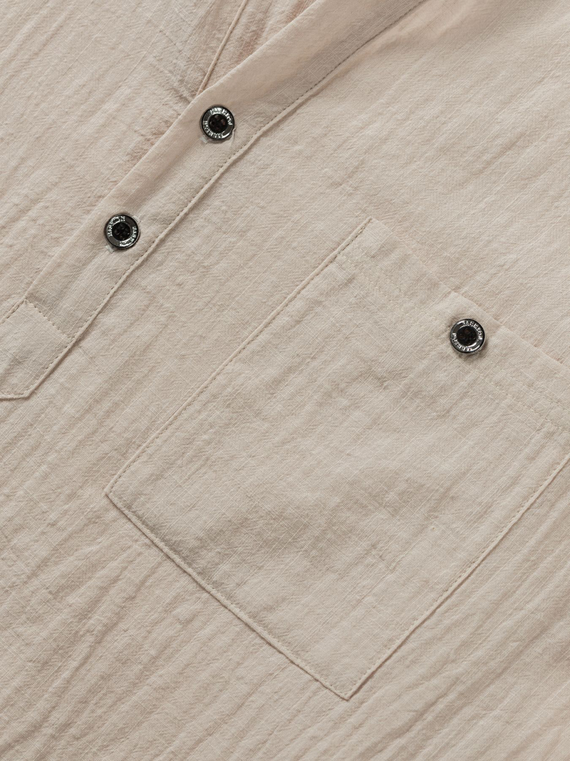 Men's Cotton Linen Henley Shir - Linen Shirt Breathable 评论和价格