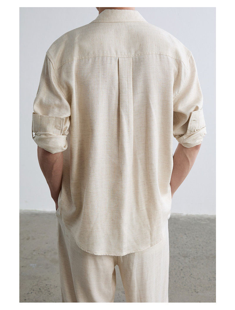 High-end Natural Linen Men's S - Linen Shirt Breathable 评论和价格
