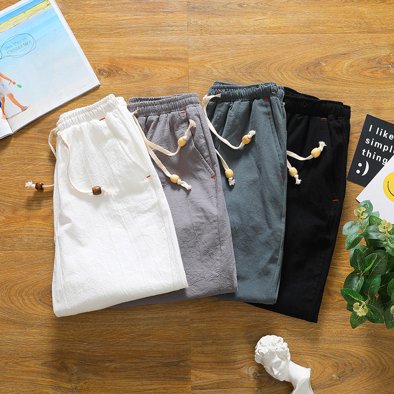 Brand men's summer fashion sol - Short Linen Drawstring 评论和价格