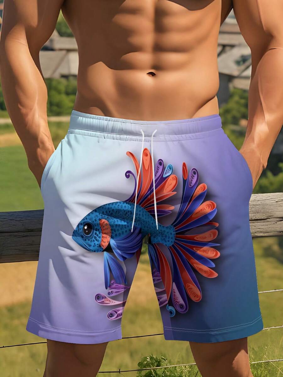 Gradient Purple Blue Swim Trun - Swim Trunk Quick Dry 评论和价格