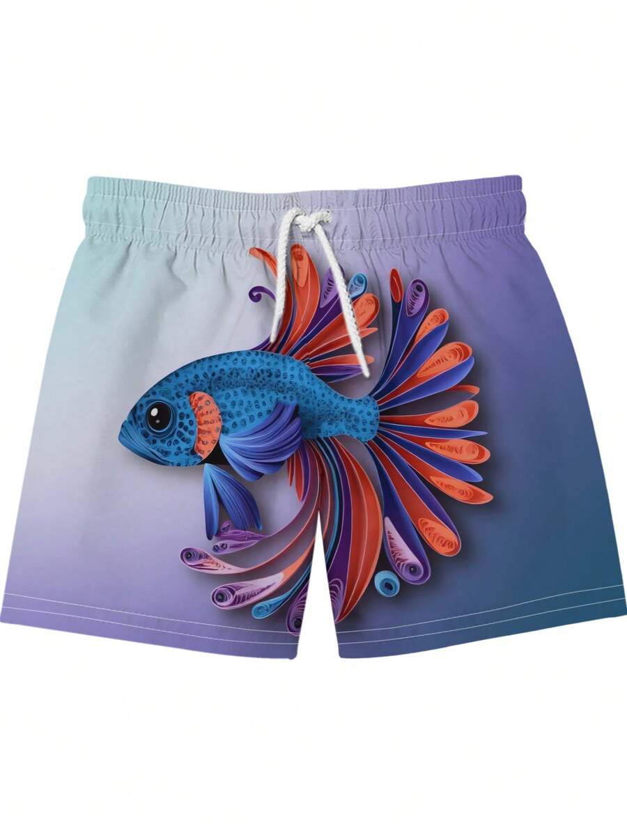 Gradient Purple Blue Swim Trun - Swim Trunk Quick Dry 评论和价格