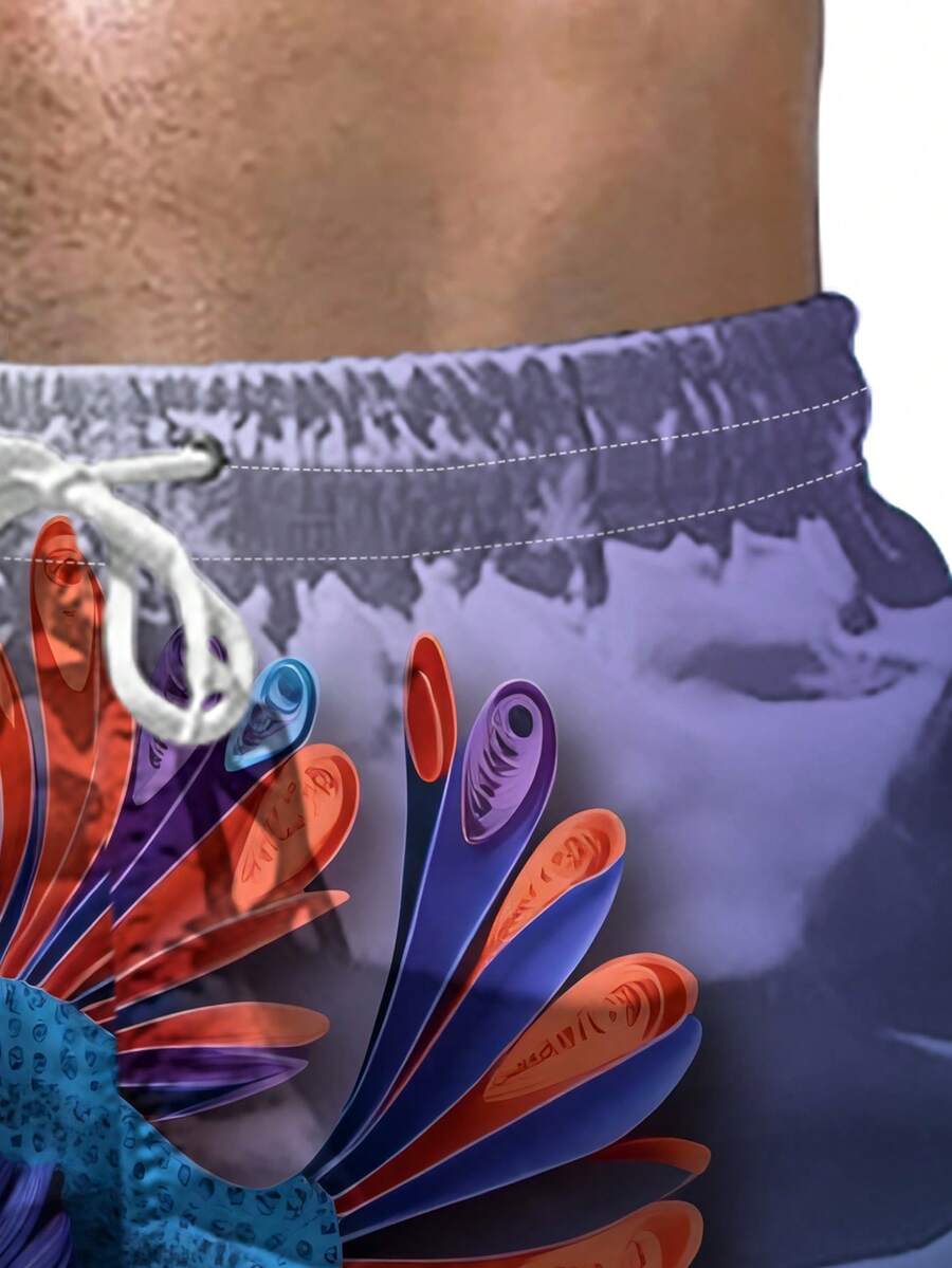 Gradient Purple Blue Swim Trun - Swim Trunk Quick Dry 评论和价格