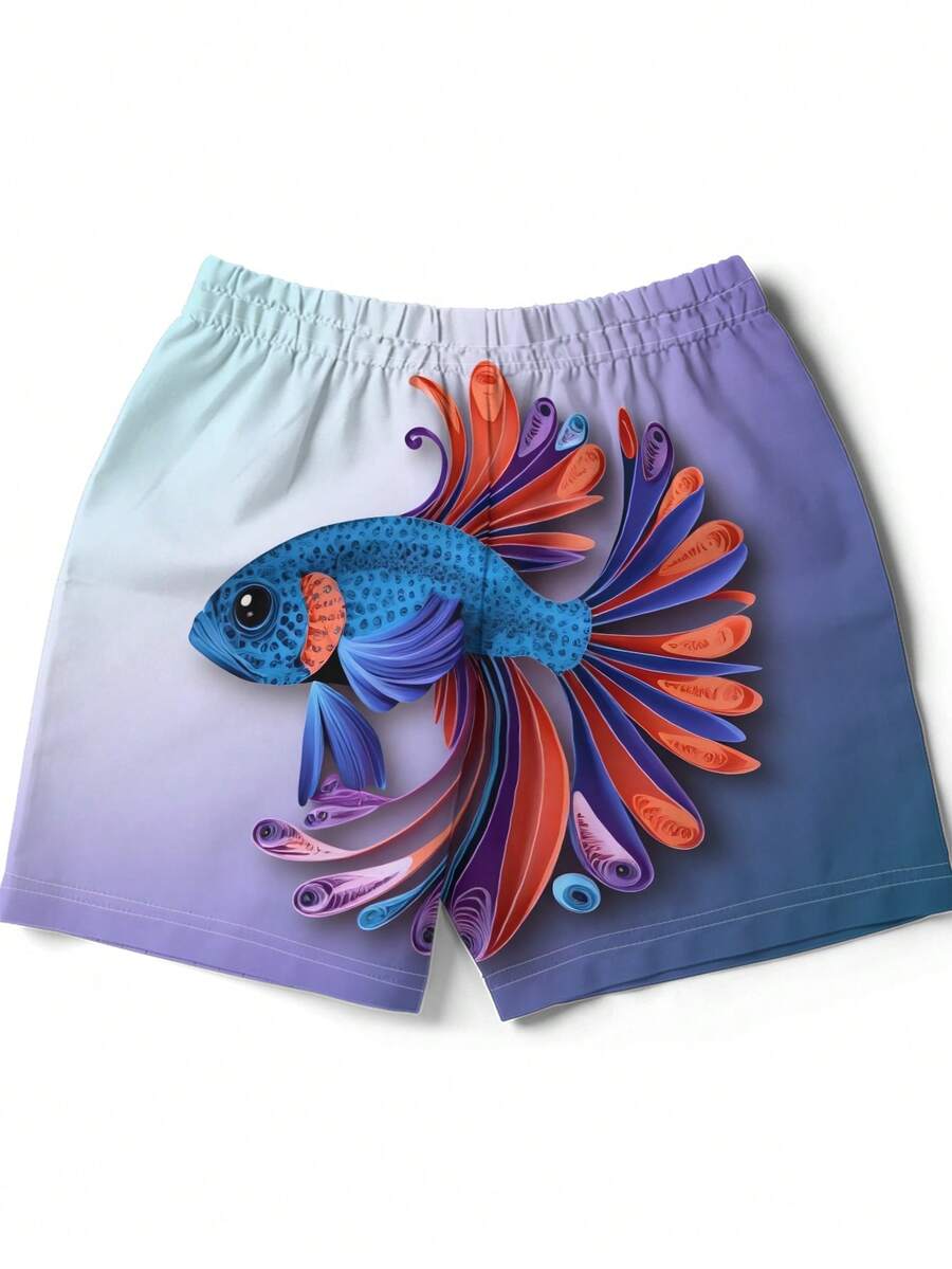 Gradient Purple Blue Swim Trun - Swim Trunk Quick Dry 评论和价格