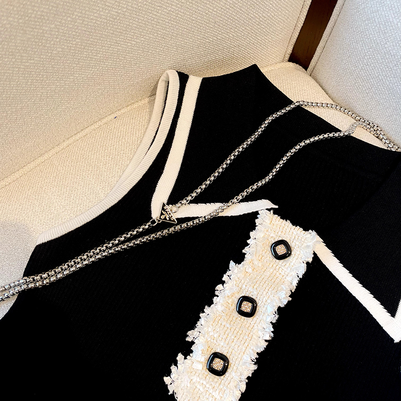 Slim Fit Knitted Vest Women's  - Shirt Camp Collar 评论和价格