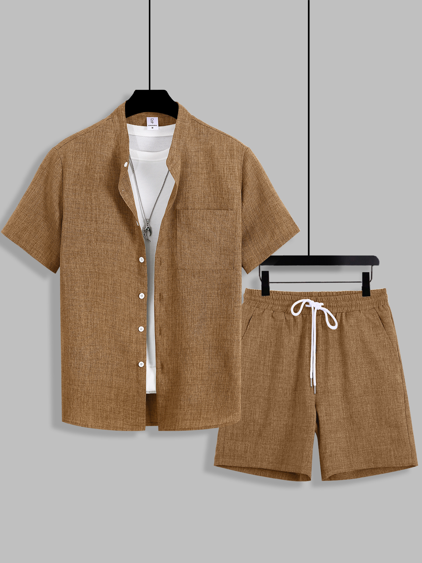 Summer Men's Cotton Linen Text - Linen Shirt Breathable 评论和价格