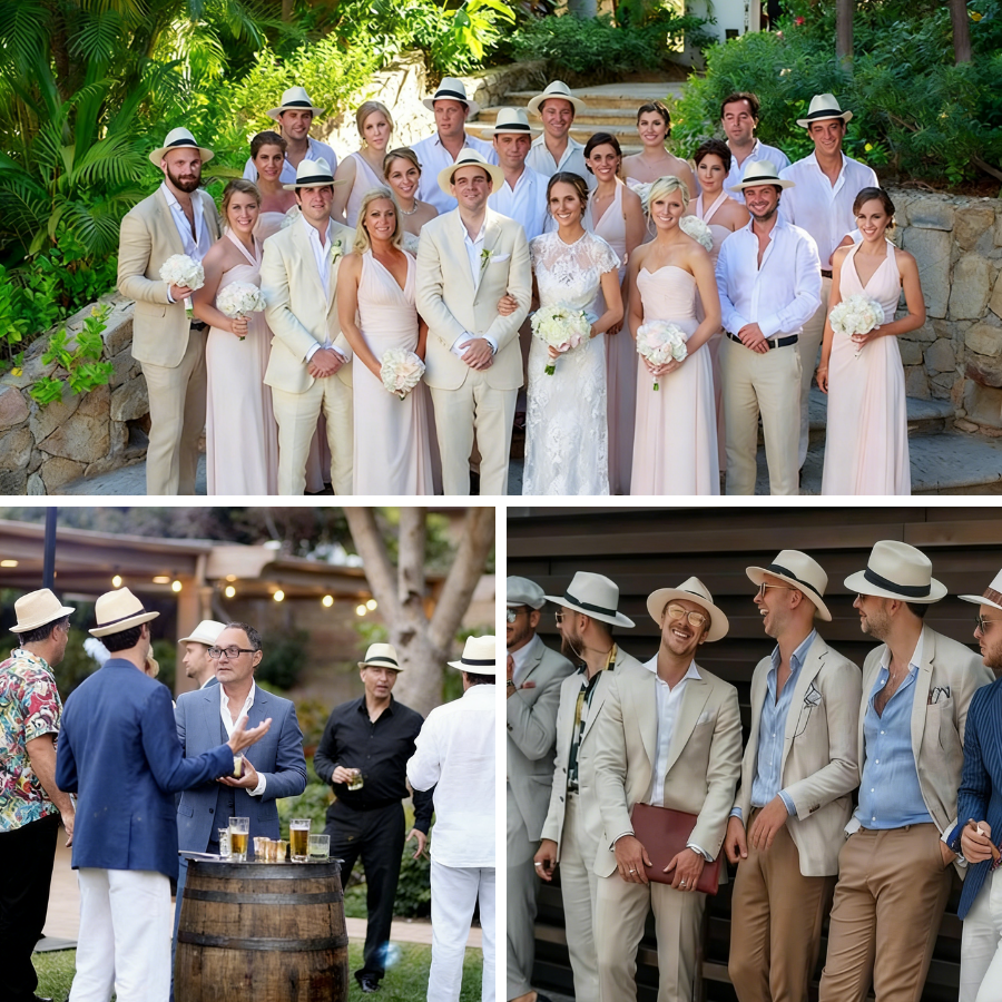 6-48PACK Wedding Straw Fedora  - Bucket Hat Straw 评论和价格