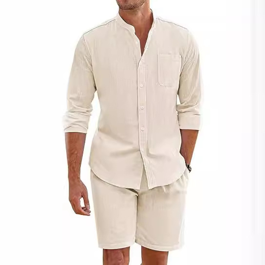Simple Casual Men's Cotton Lin - Linen Shirt Breathable 评论和价格