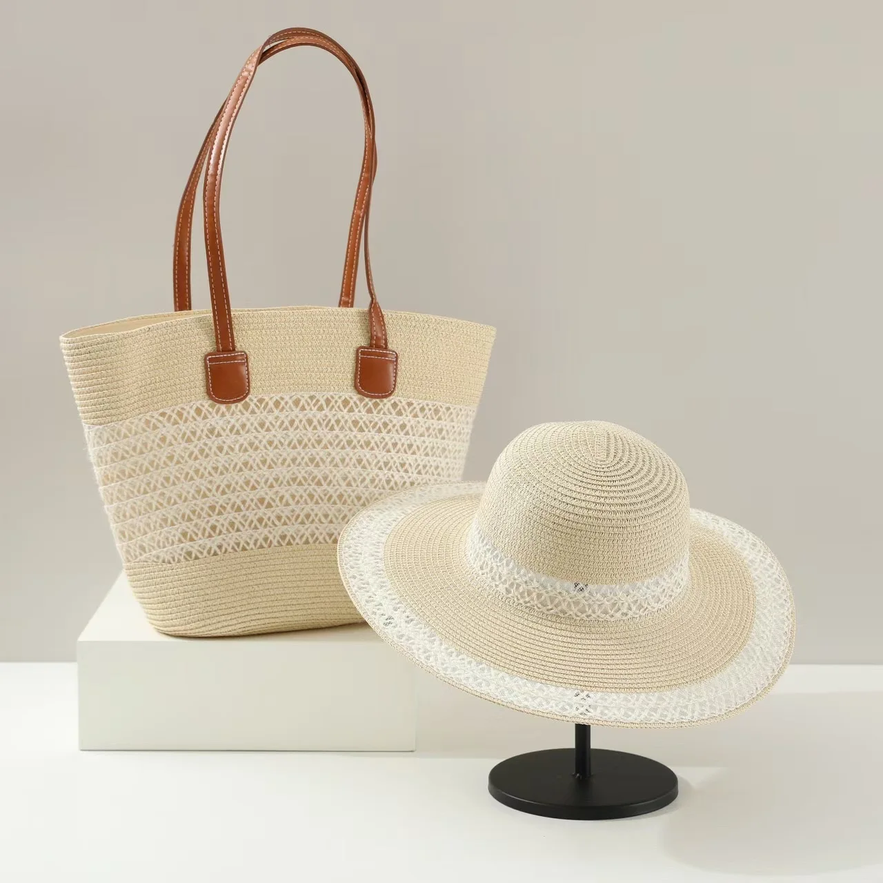 Large Capacity Straw Woven Bag - Bucket Hat Straw 评论和价格