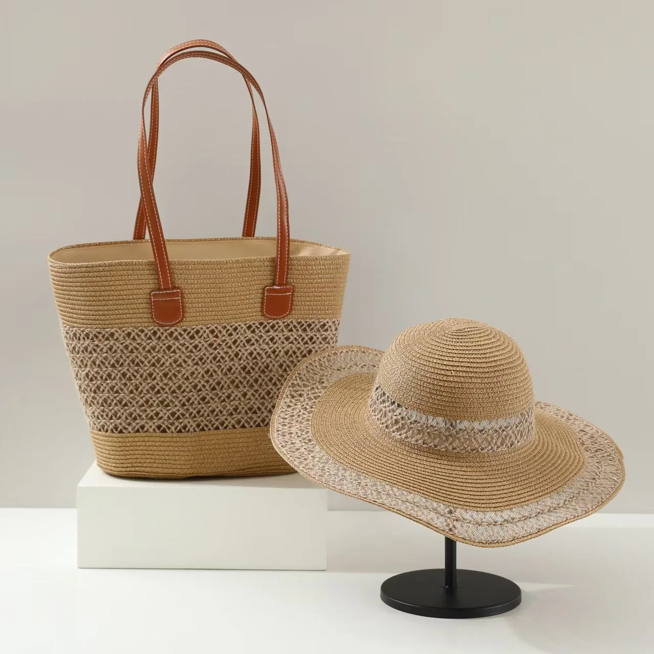Large Capacity Straw Woven Bag - Bucket Hat Straw 评论和价格