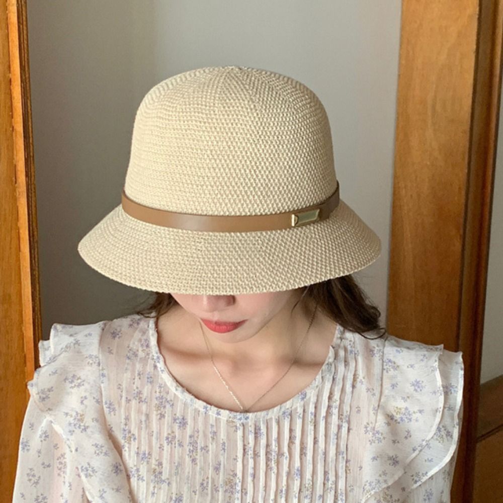 Korean PU Leather Belt Women S - Bucket Hat Straw 评论和价格