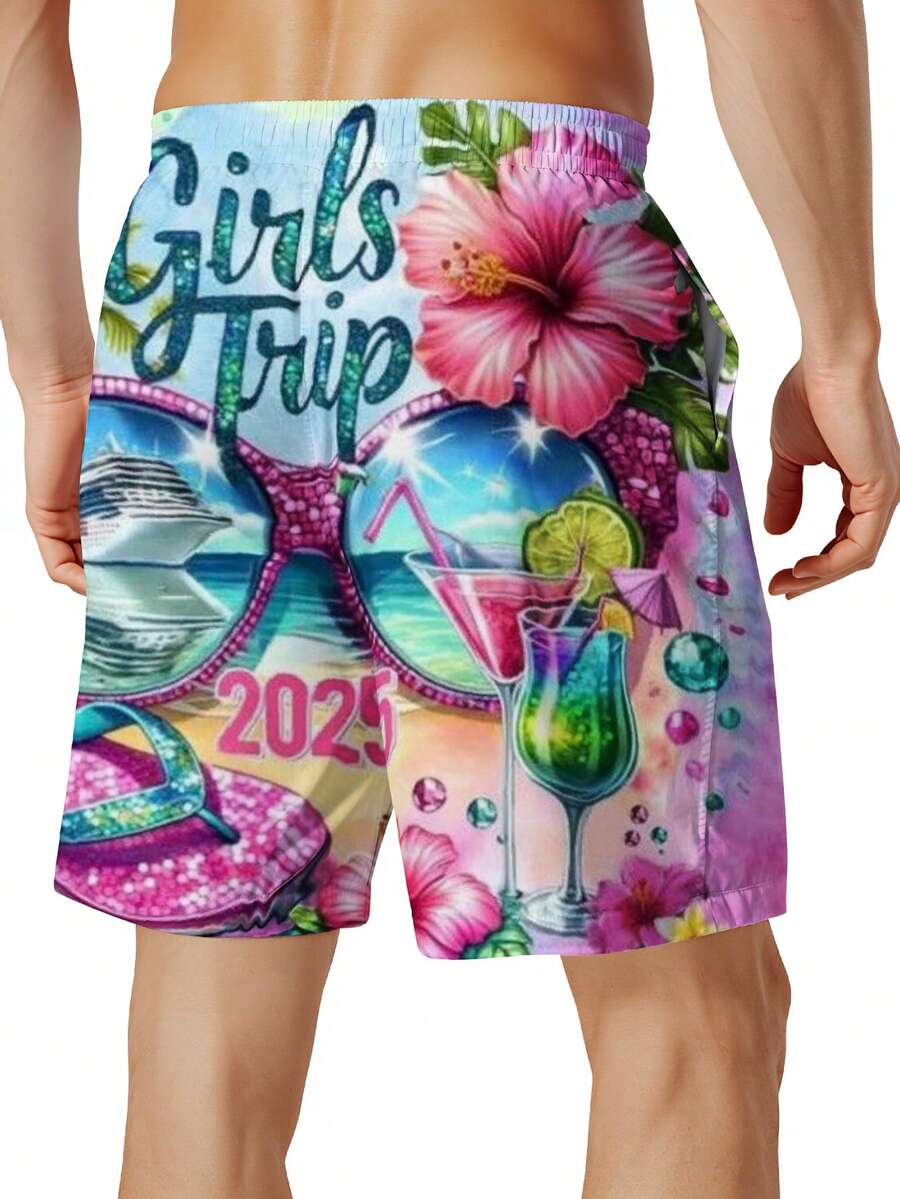 Mens Beach Swim Trunks 3D Prin - Swim Trunk Quick Dry 评论和价格