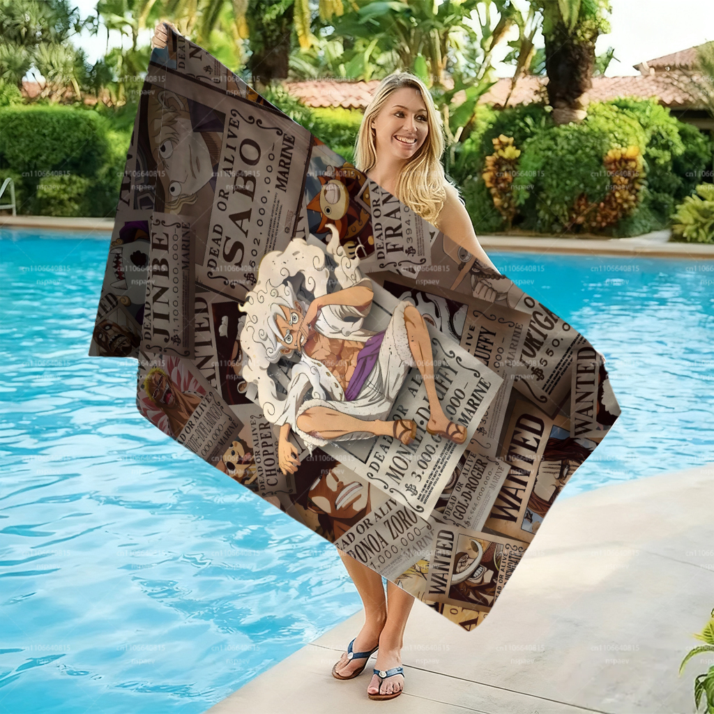 Retro Pirate Wanted Bounty Lar - Beach Towel Large 评论和价格