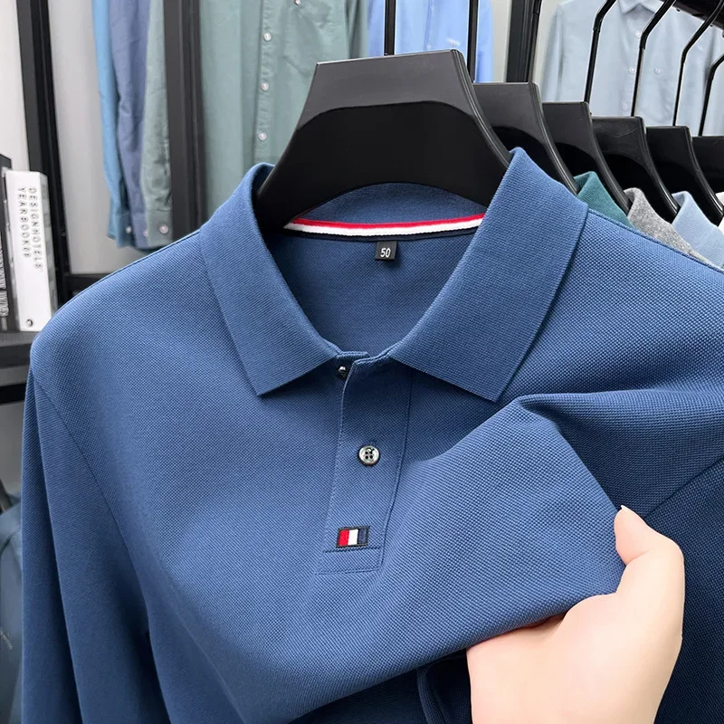 Collar T-shirt for men, long s - Polo Shirt Pique 评论和价格