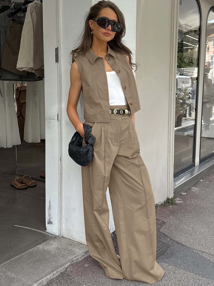 Oymimi Fashion Brown Cotton Wo - Shirt Camp Collar 评论和价格