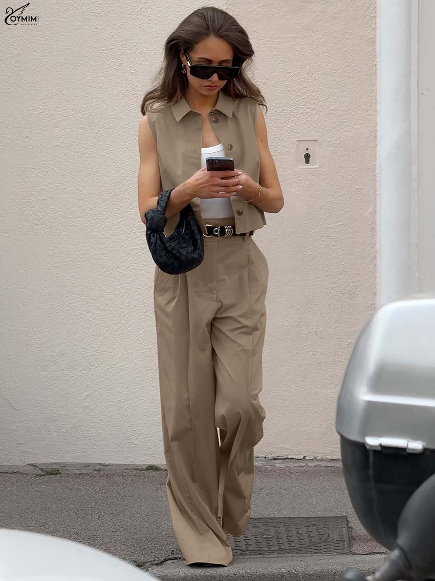 Oymimi Fashion Brown Cotton Wo - Shirt Camp Collar 评论和价格