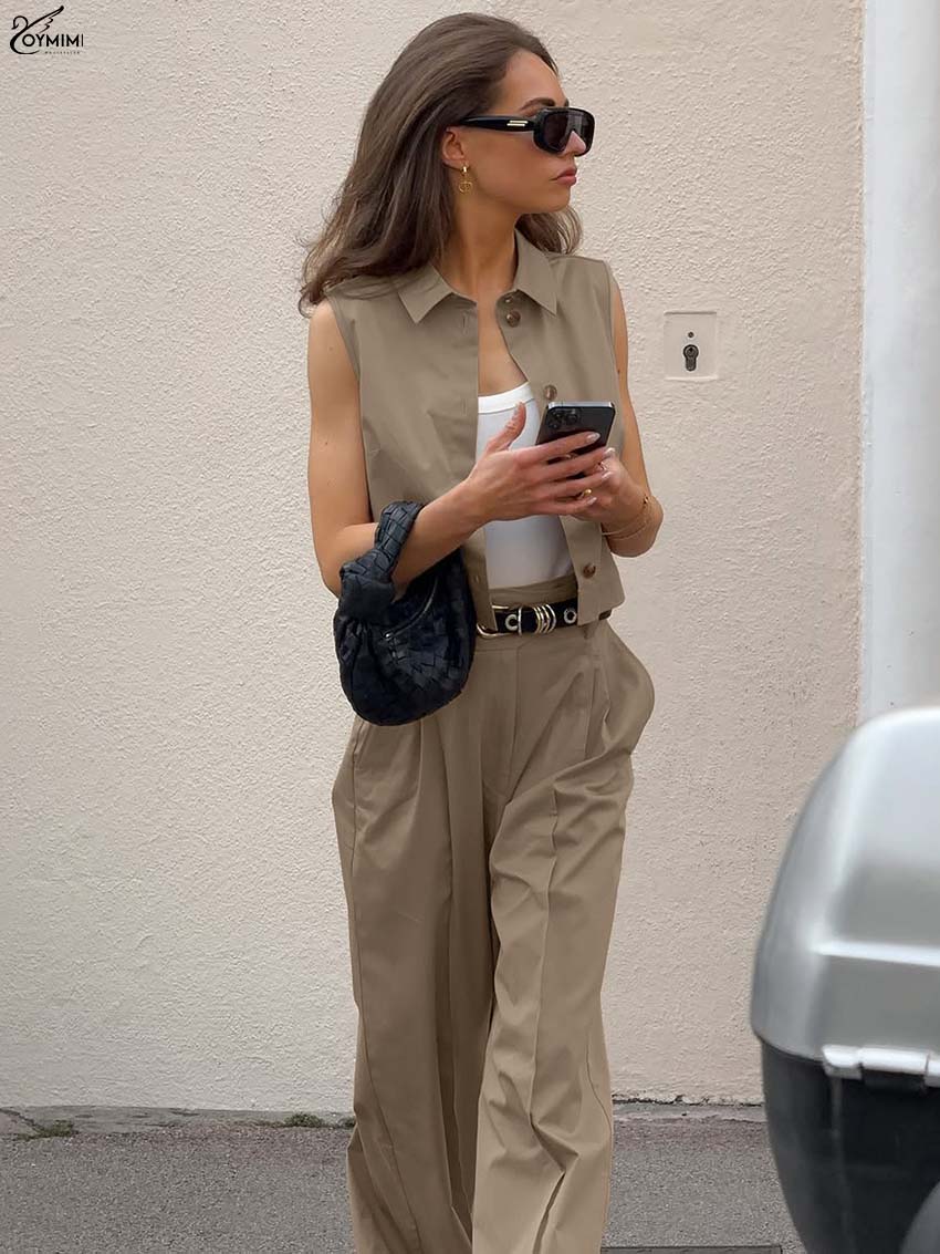 Oymimi Fashion Brown Cotton Wo - Shirt Camp Collar 评论和价格