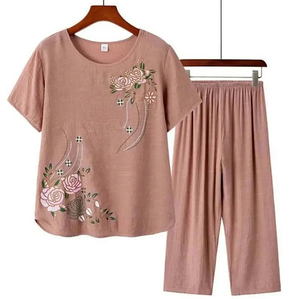 Middle-aged elderly women's sh - Linen Shirt Breathable 评论和价格