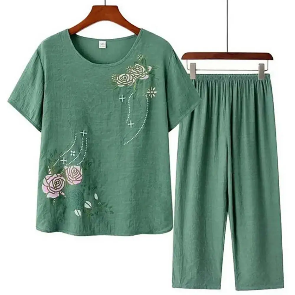 Middle-aged elderly women's sh - Linen Shirt Breathable 评论和价格