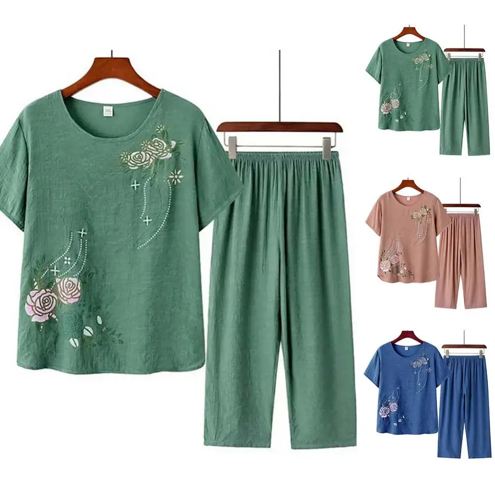 Middle-aged elderly women's sh - Linen Shirt Breathable 评论和价格