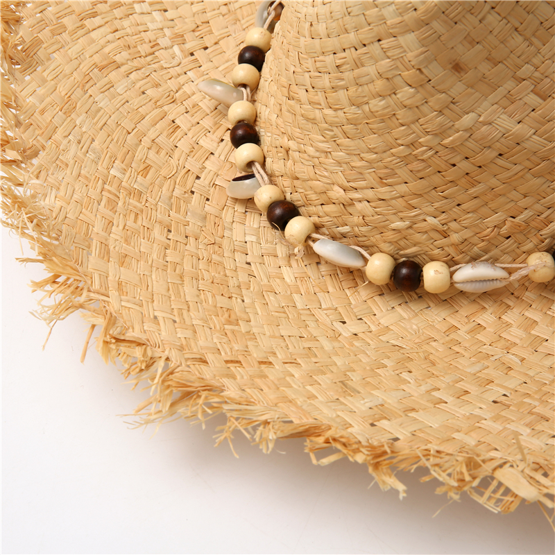 Summer solid color Handmade Ri - Bucket Hat Straw 评论和价格