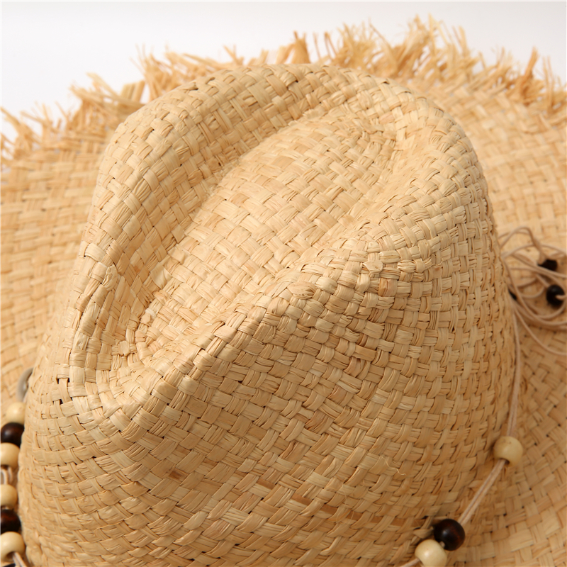 Summer solid color Handmade Ri - Bucket Hat Straw 评论和价格