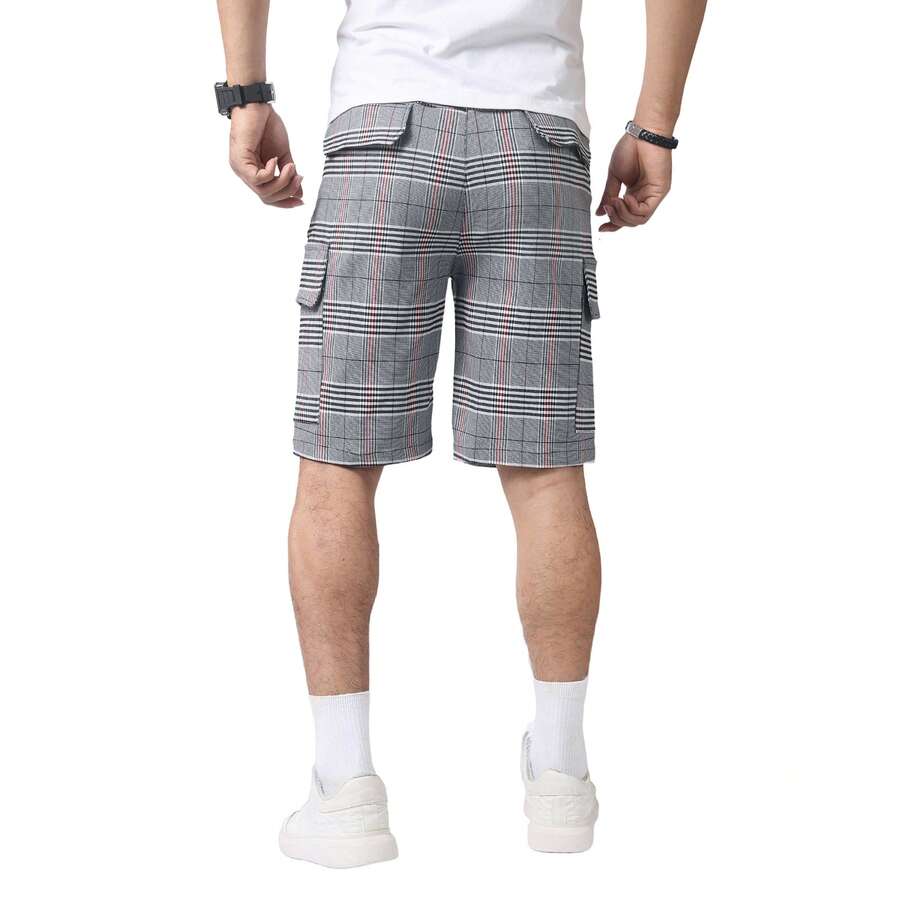 Mens Slim Fit Stretch Plaid Dr - Shorts Chino Slim 评论和价格