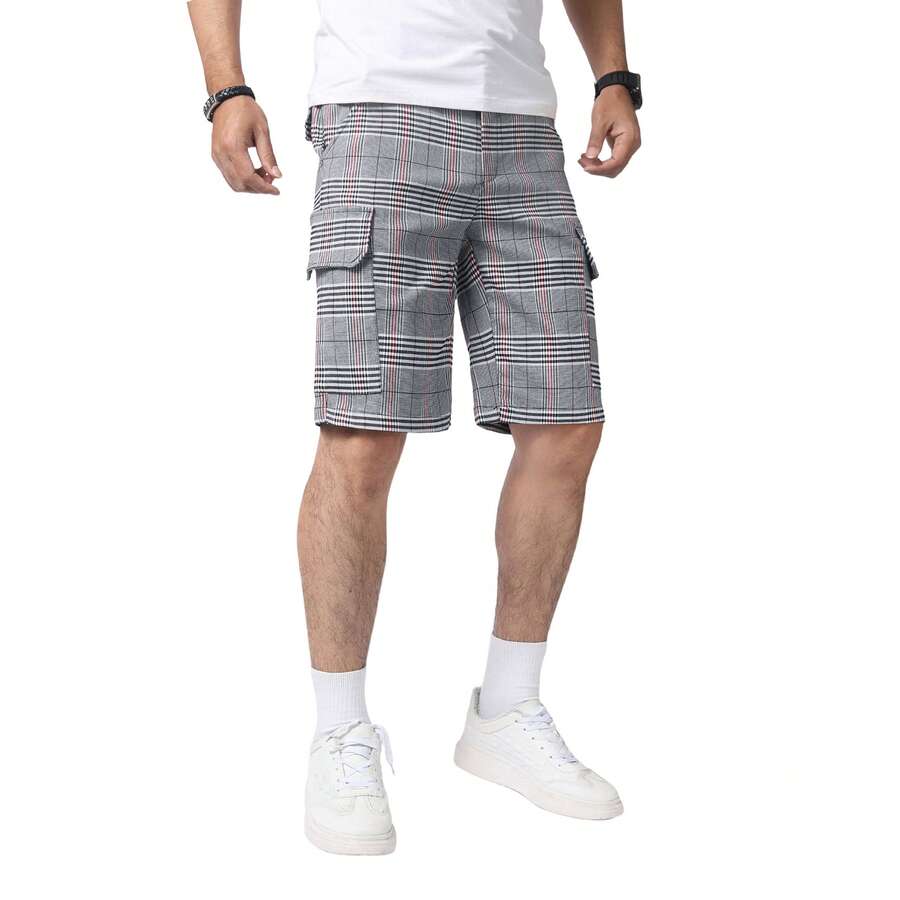 Mens Slim Fit Stretch Plaid Dr - Shorts Chino Slim 评论和价格