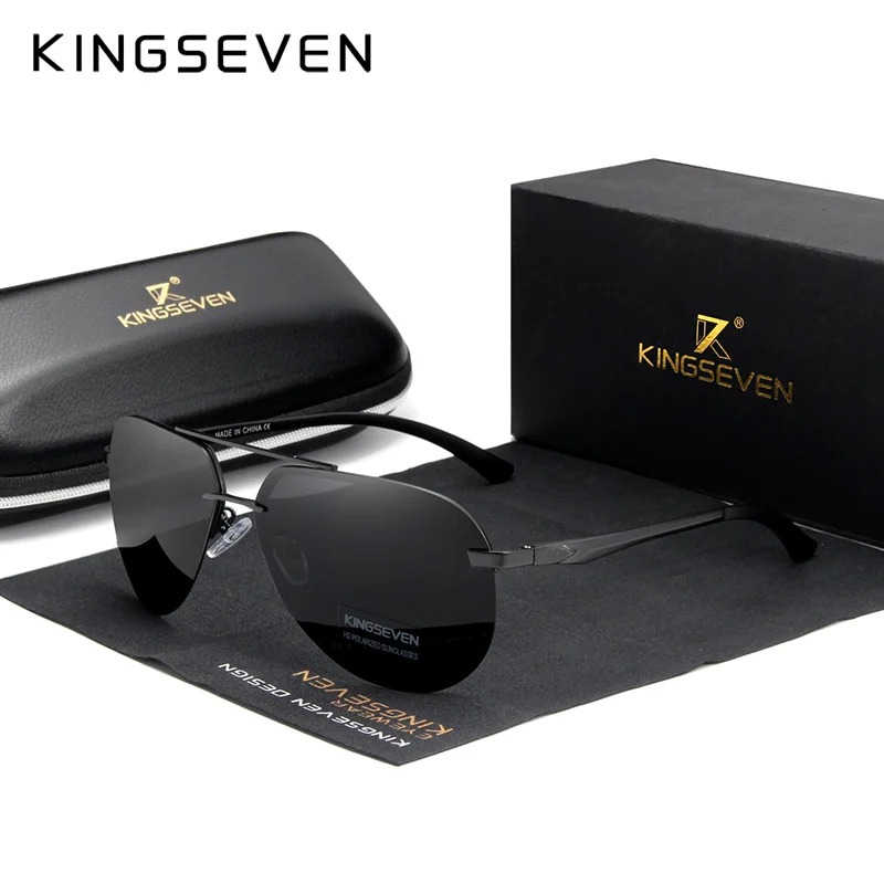 KINGSEVEN  Rimless Pilot Sungl - Sunglasses Aviator Polarized 评论和价格