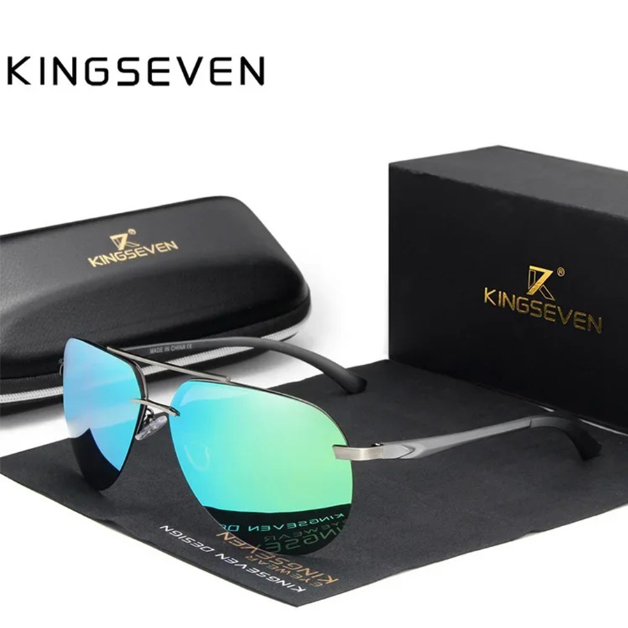 KINGSEVEN  Rimless Pilot Sungl - Sunglasses Aviator Polarized 评论和价格