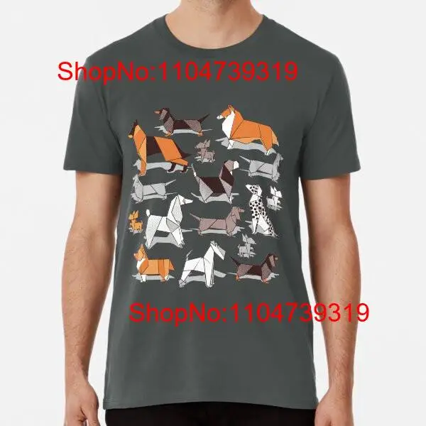 Origami doggie friends grey li - Linen Shirt Breathable 评论和价格