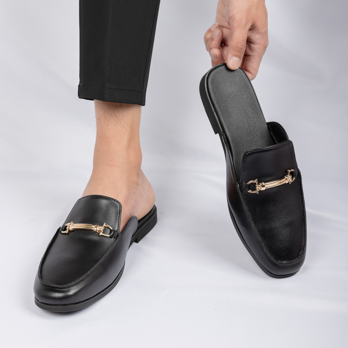 Fashion Men's Slip-on Half Sli - Flip Flop Leather Men 评论和价格
