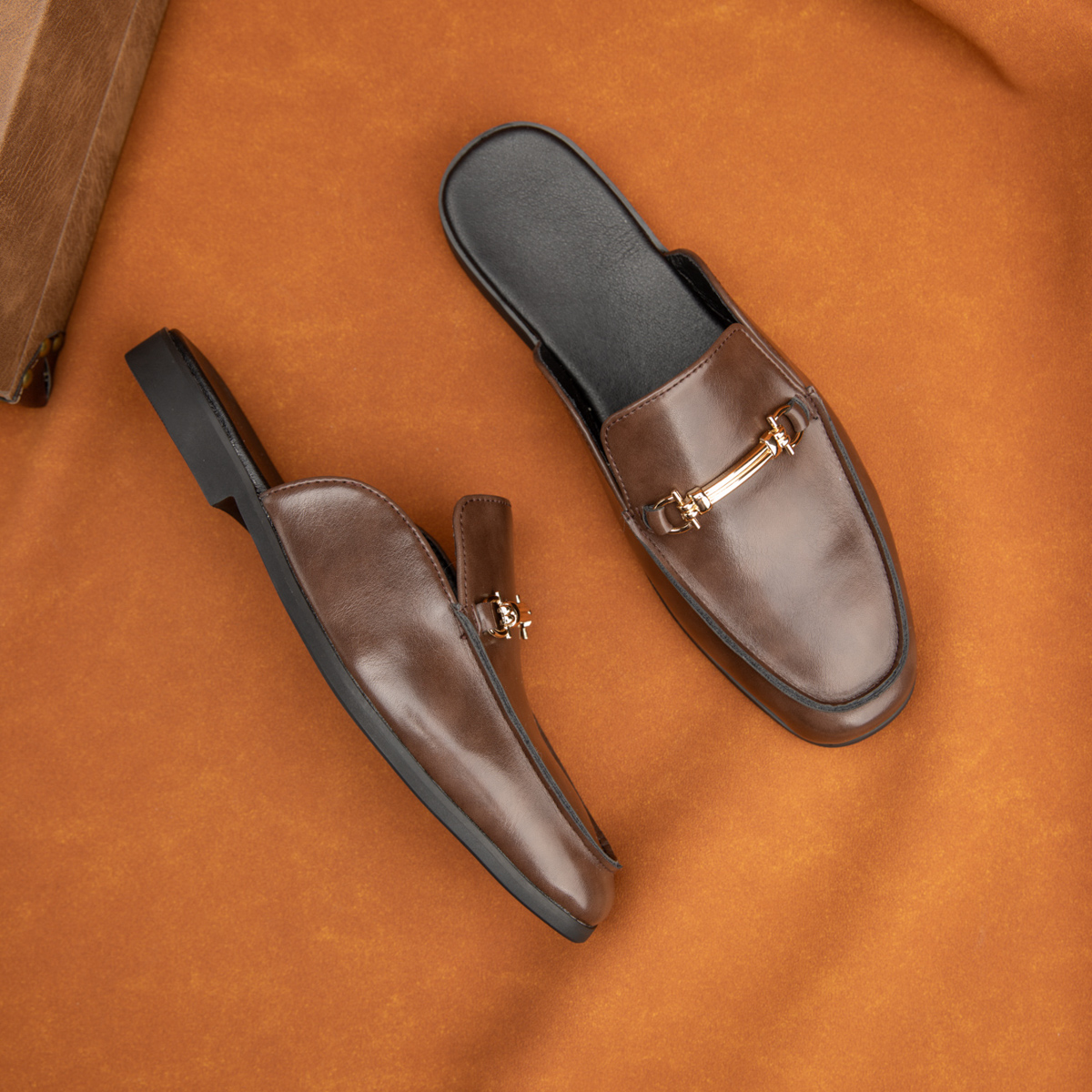 Fashion Men's Slip-on Half Sli - Flip Flop Leather Men 评论和价格
