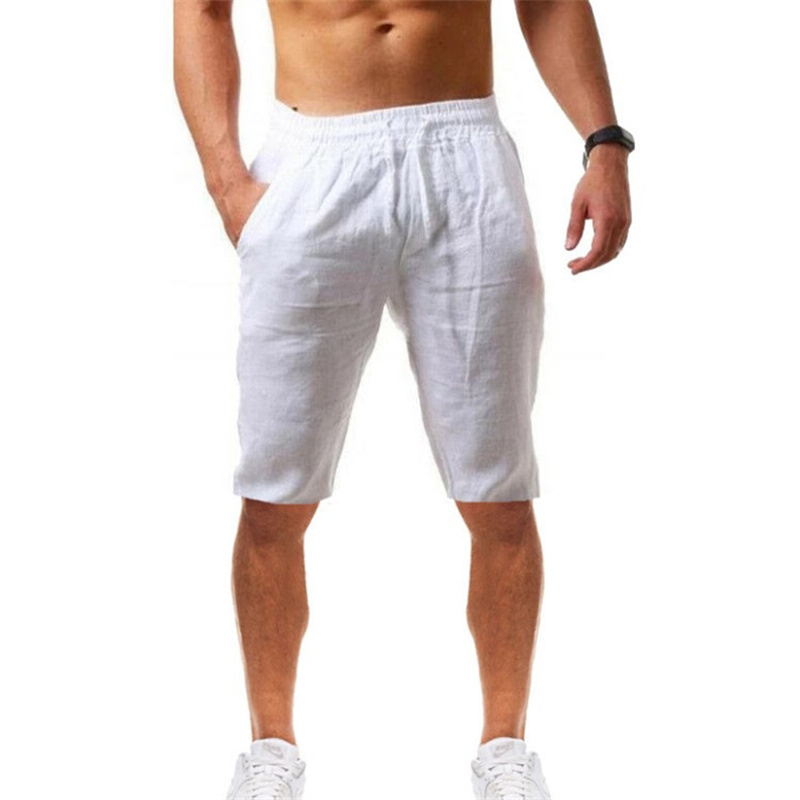 2026 Summer Men's Shorts Cotto - Short Linen Drawstring 评论和价格