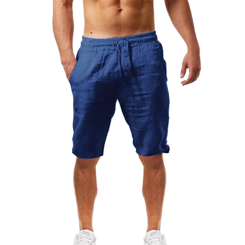 2026 Summer Men's Shorts Cotto - Short Linen Drawstring 评论和价格