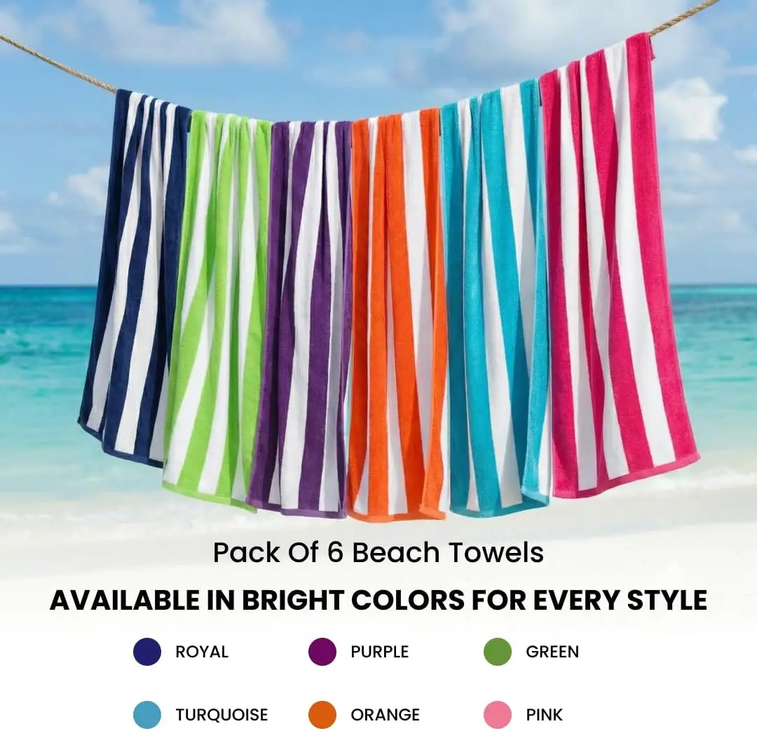 Beach Towels 6 Pack Large 30x6 - Beach Towel Large 评论和价格
