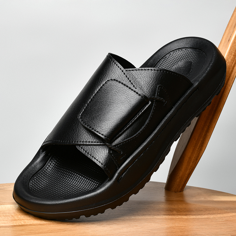 Leather Men's Slippers Slides  - Flip Flop Leather Men 评论和价格