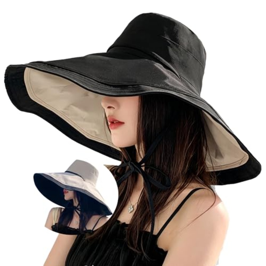 Extra Wide-Brim Sun Hats Women - Packable Hat Nylon 评论和价格