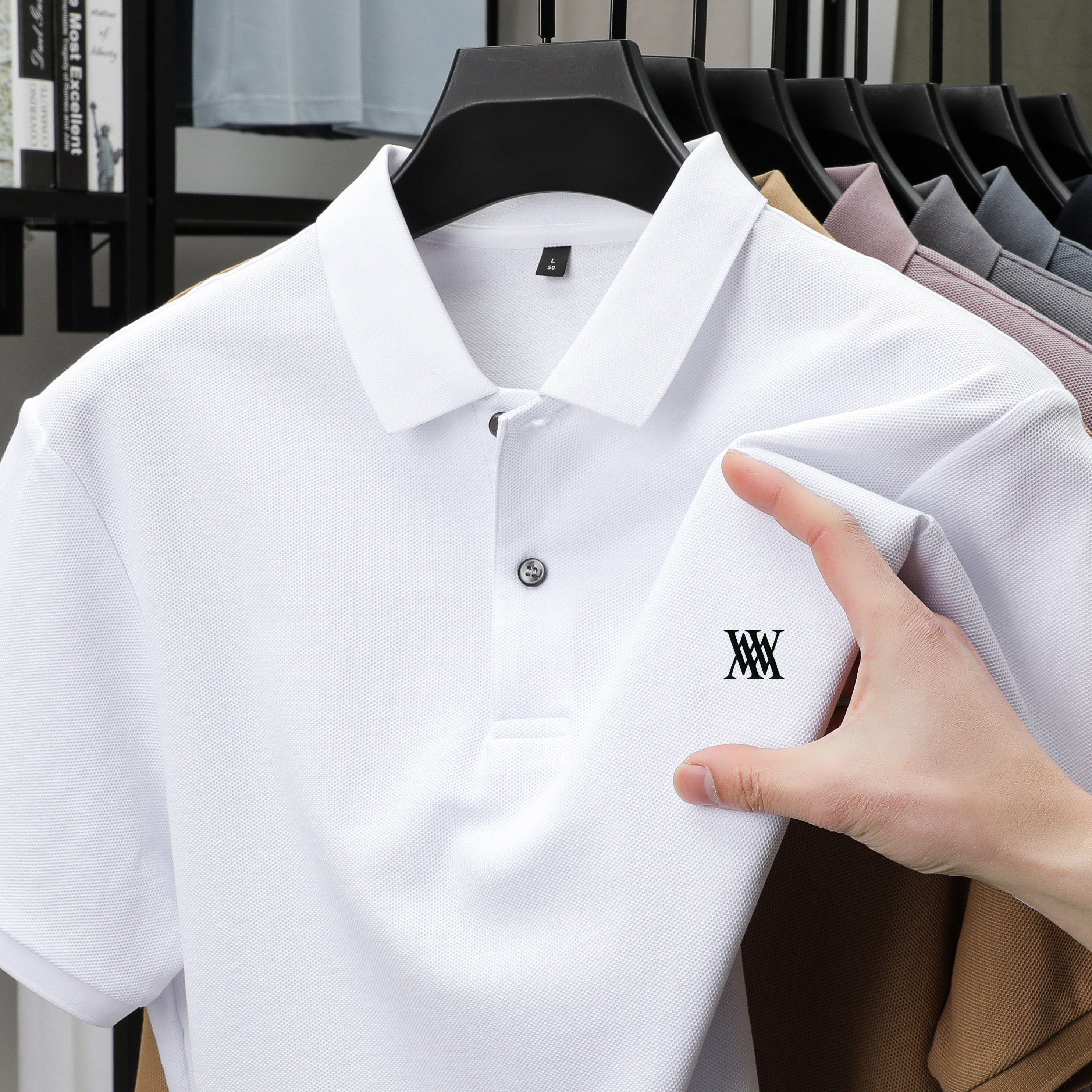 Men Classic Solid Crew Neck Po - Polo Shirt Pique 评论和价格
