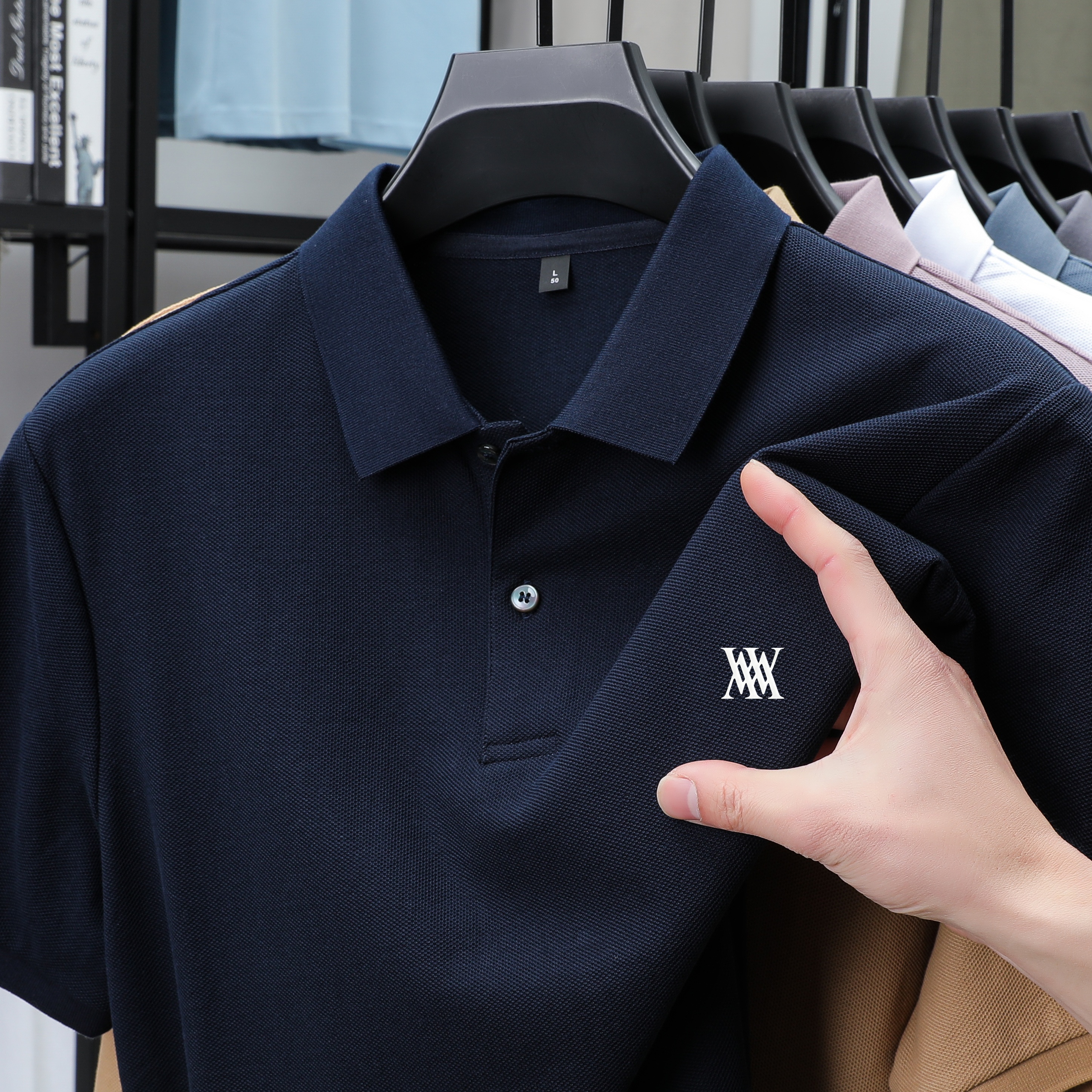 Men Classic Solid Crew Neck Po - Polo Shirt Pique 评论和价格