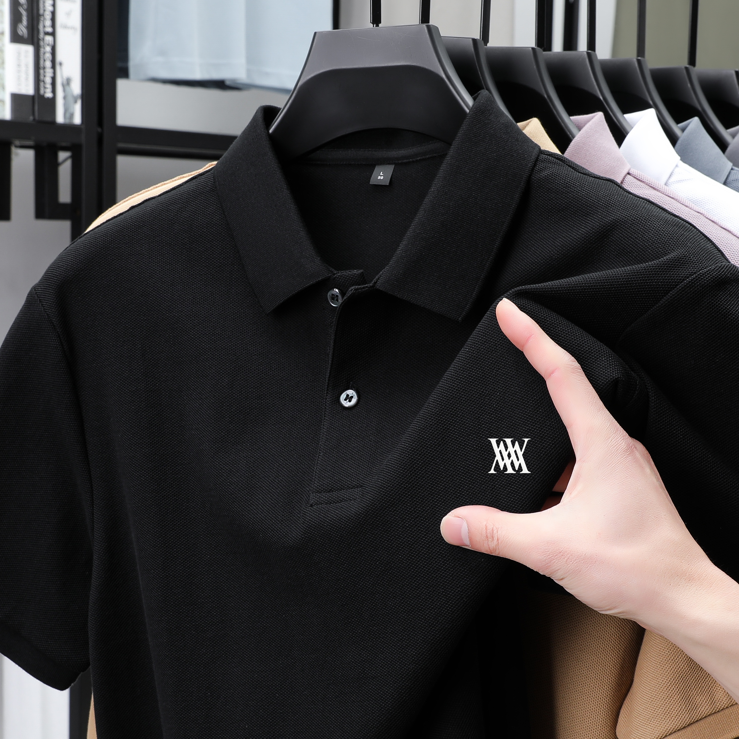 Men Classic Solid Crew Neck Po - Polo Shirt Pique 评论和价格