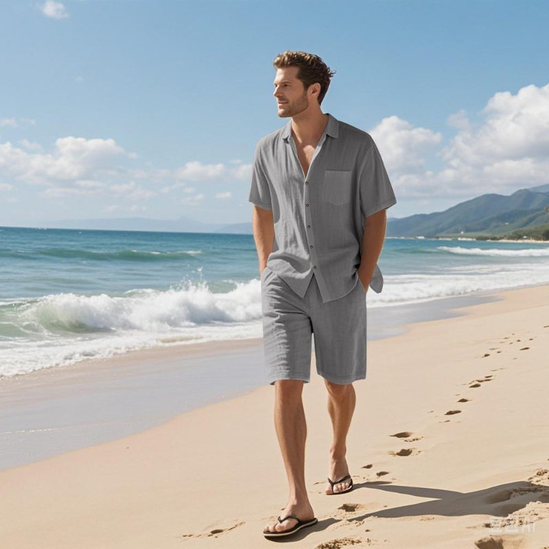 High-End Men's Summer Shorts S - Linen Shirt Breathable 评论和价格