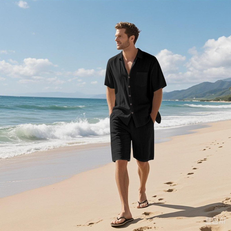 High-End Men's Summer Shorts S - Linen Shirt Breathable 评论和价格