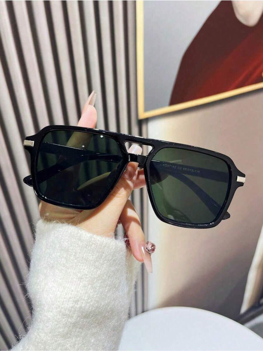 Fashion Double Bridge Aviator  - Sunglasses Aviator Polarized 评论和价格