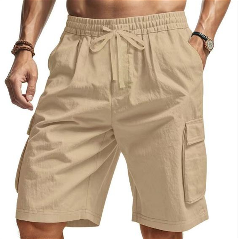 New Multi-Pocket sweatpants Me - Short Linen Drawstring 评论和价格