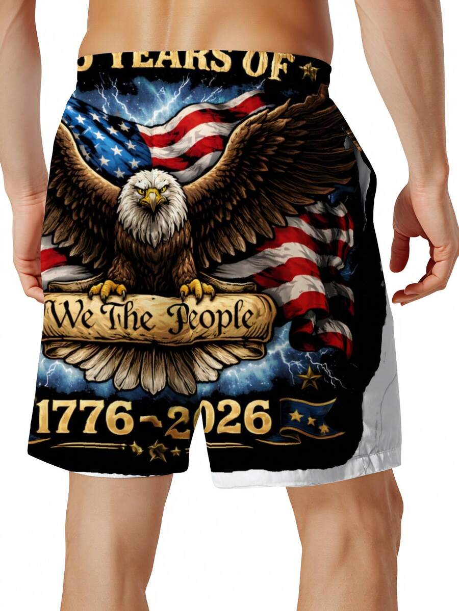 Patriotic Swim Trunks Men Beac - Swim Trunk Quick Dry 评论和价格