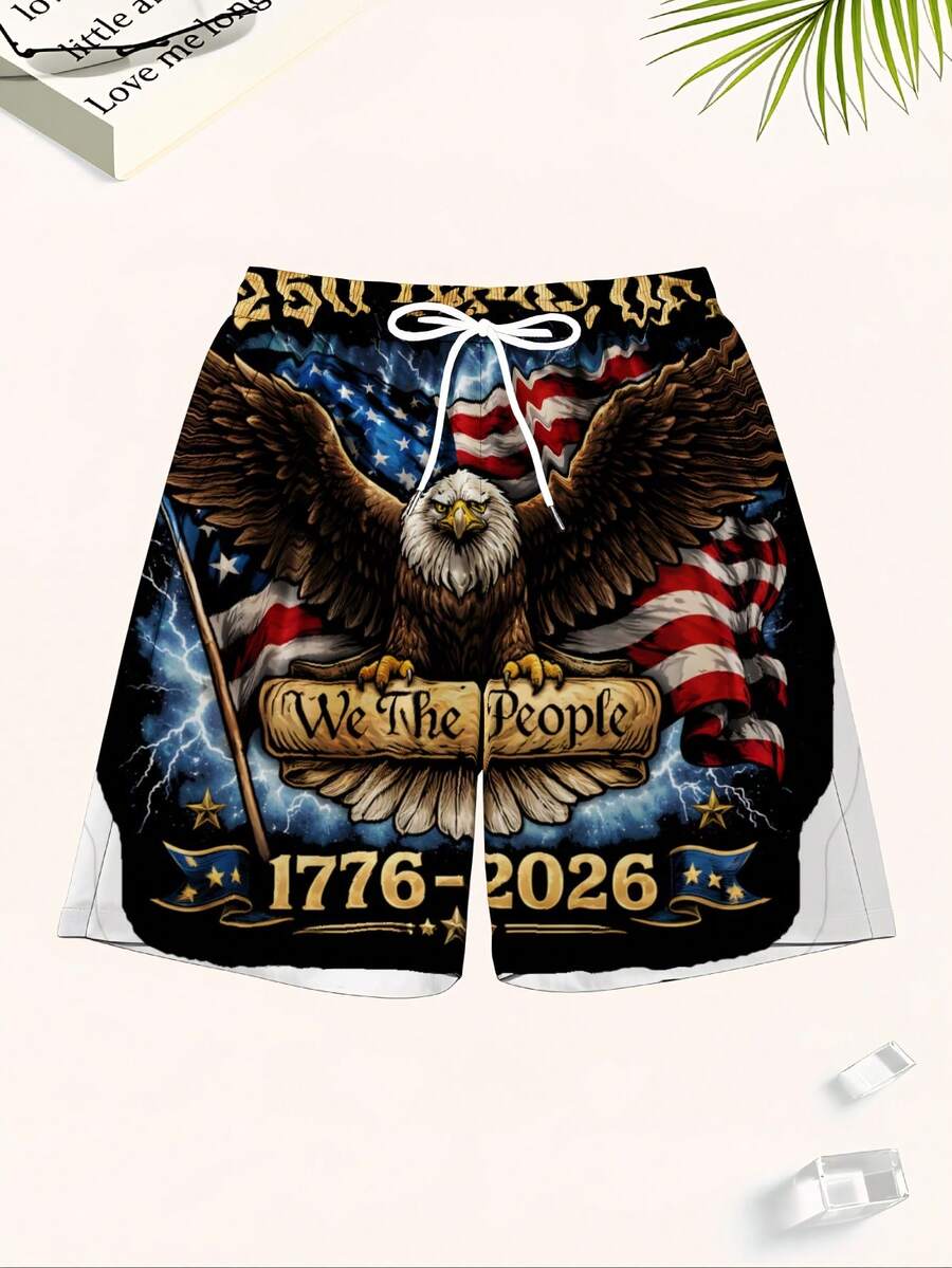 Patriotic Swim Trunks Men Beac - Swim Trunk Quick Dry 评论和价格