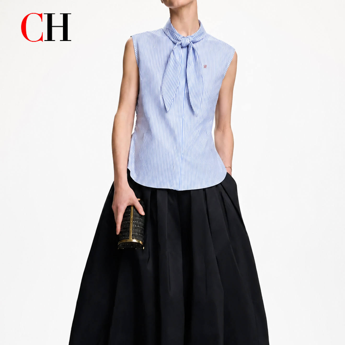 CH Embroidered Sleeveless Shir - Shirt Camp Collar 评论和价格