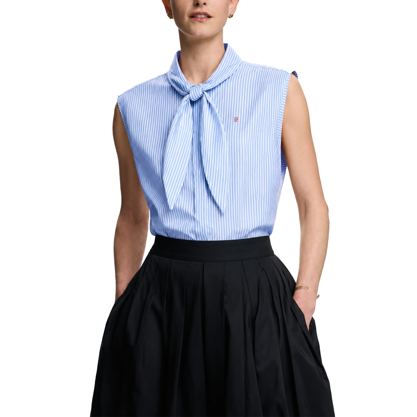 CH Embroidered Sleeveless Shir - Shirt Camp Collar 评论和价格