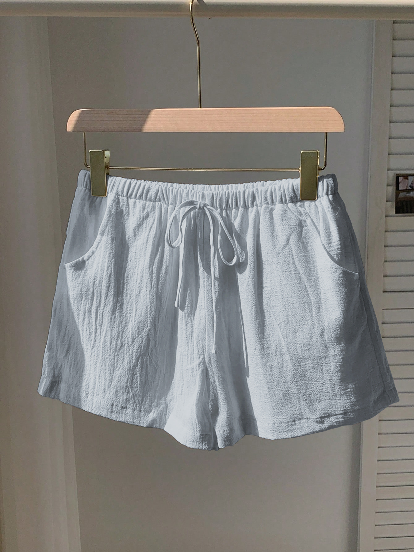 Ladies New Spring Summer Linen - Short Linen Drawstring 评论和价格