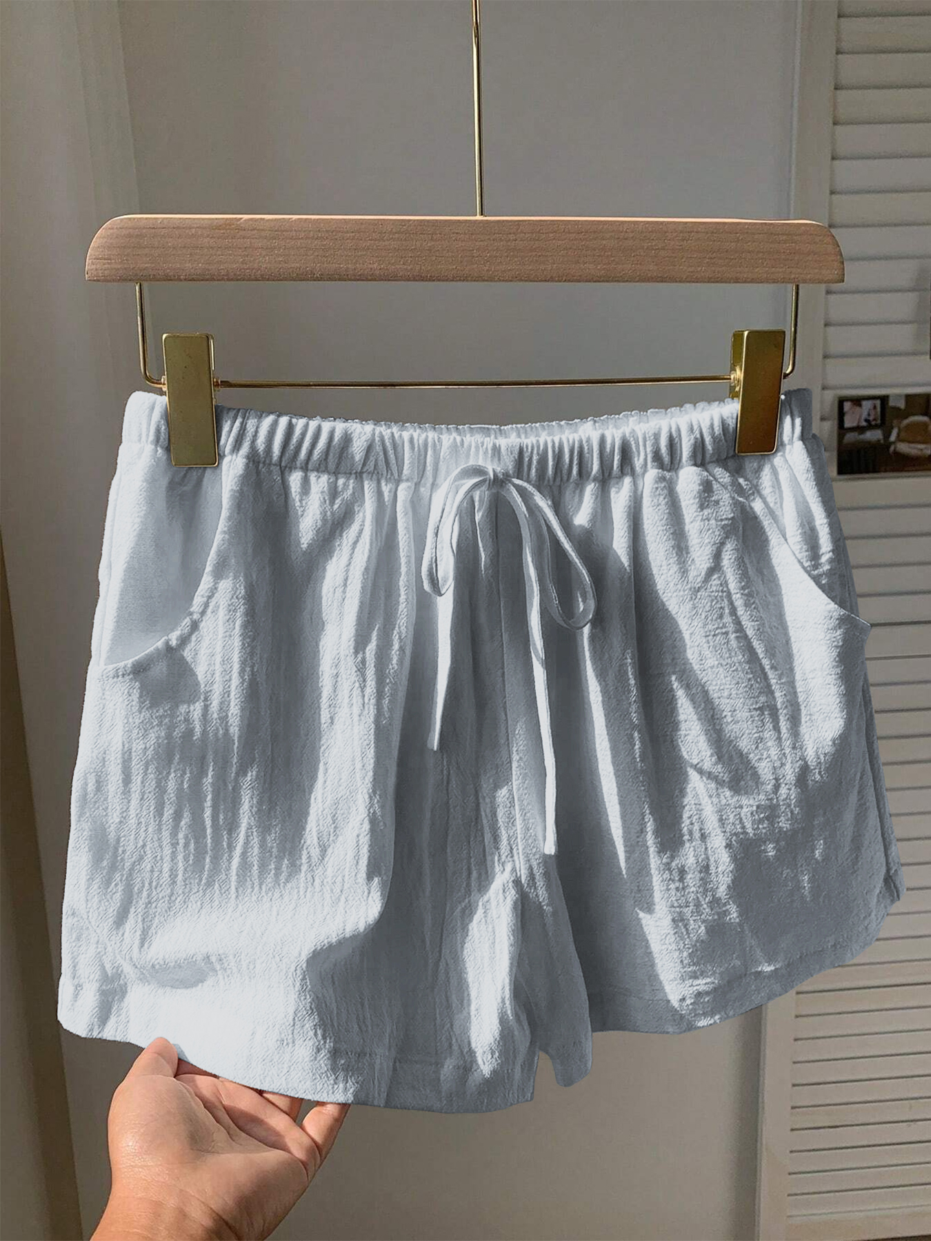 Ladies New Spring Summer Linen - Short Linen Drawstring 评论和价格